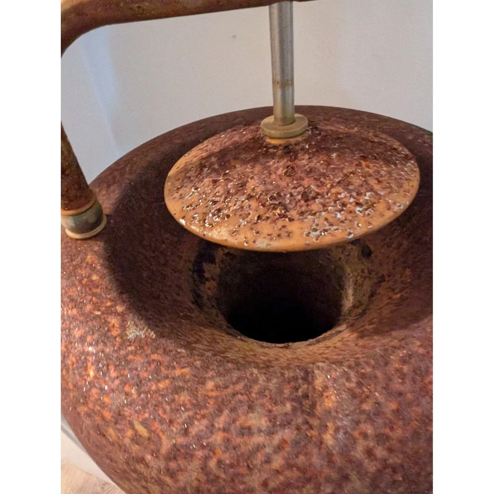 Vintage Art Deco Floor Smoking Stand Ashtray Metal Pedestal Plunger Antique
